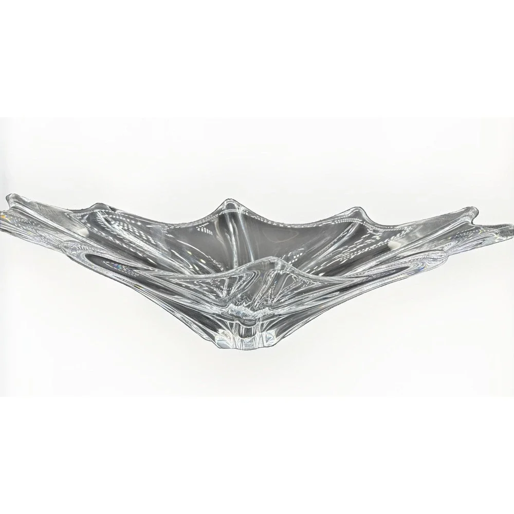 Daum France Sculptural Centerpiece Crystal Vase Signed